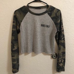 Papaya cropped long sleeve graphic shirt 🍃🍂🌵